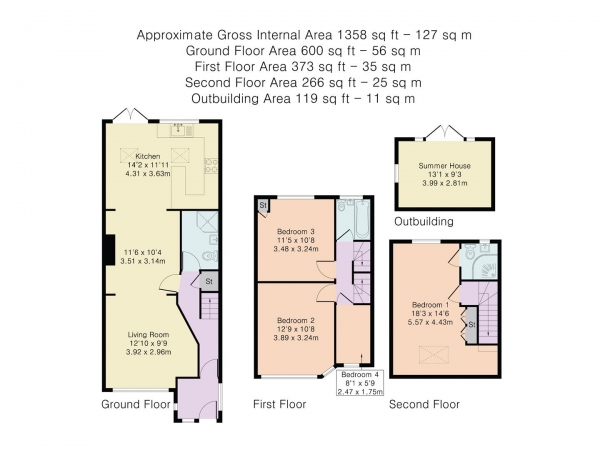 Floor Plan Image for 4 Bedroom Terraced House for Sale in Durants Park Avenue, Enfield