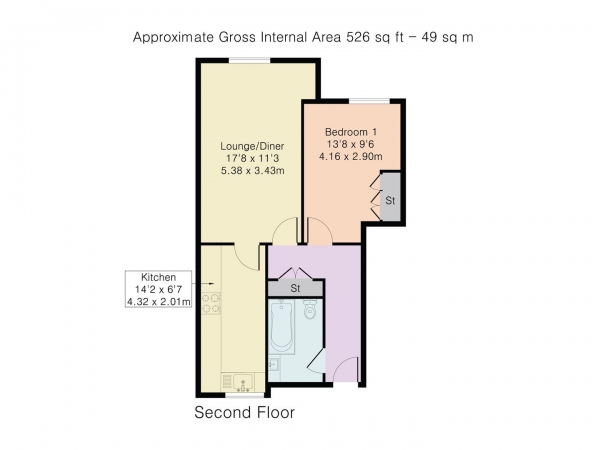 Floor Plan Image for 1 Bedroom Apartment for Sale in Bluecoat Court, Hertford