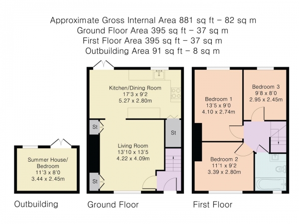 Floor Plan Image for 3 Bedroom Terraced House for Sale in Clyde Terrace, Hertford