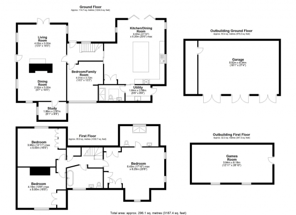 Floor Plan for 4 Bedroom Detached House for Sale in Carneles Green, Broxbourne, EN10, 7QB - Guide Price &pound1,350,000