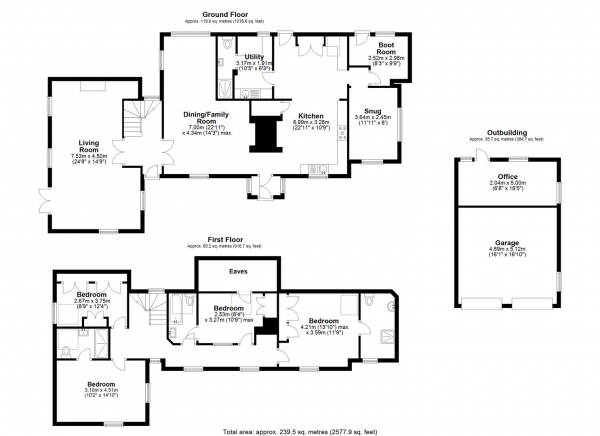 Floor Plan Image for 4 Bedroom Detached House for Sale in Roe Green, Sandon, Buntingford