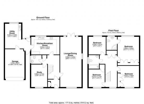 Floor Plan Image for 4 Bedroom Detached House for Sale in Greenacre Close, Barnet