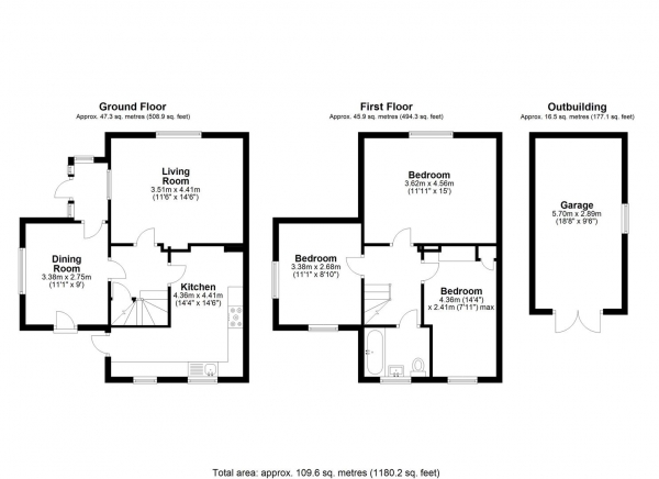 Floor Plan Image for 3 Bedroom Semi-Detached House for Sale in Stockings Lane, Little Berkhamsted