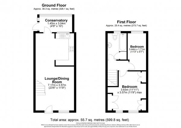 Floor Plan Image for 2 Bedroom End of Terrace House for Sale in The Paddocks, Codicote, Hitchin