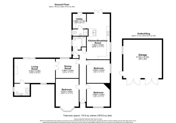 Floor Plan Image for 4 Bedroom Detached Bungalow for Sale in Orchard Road, Tewin