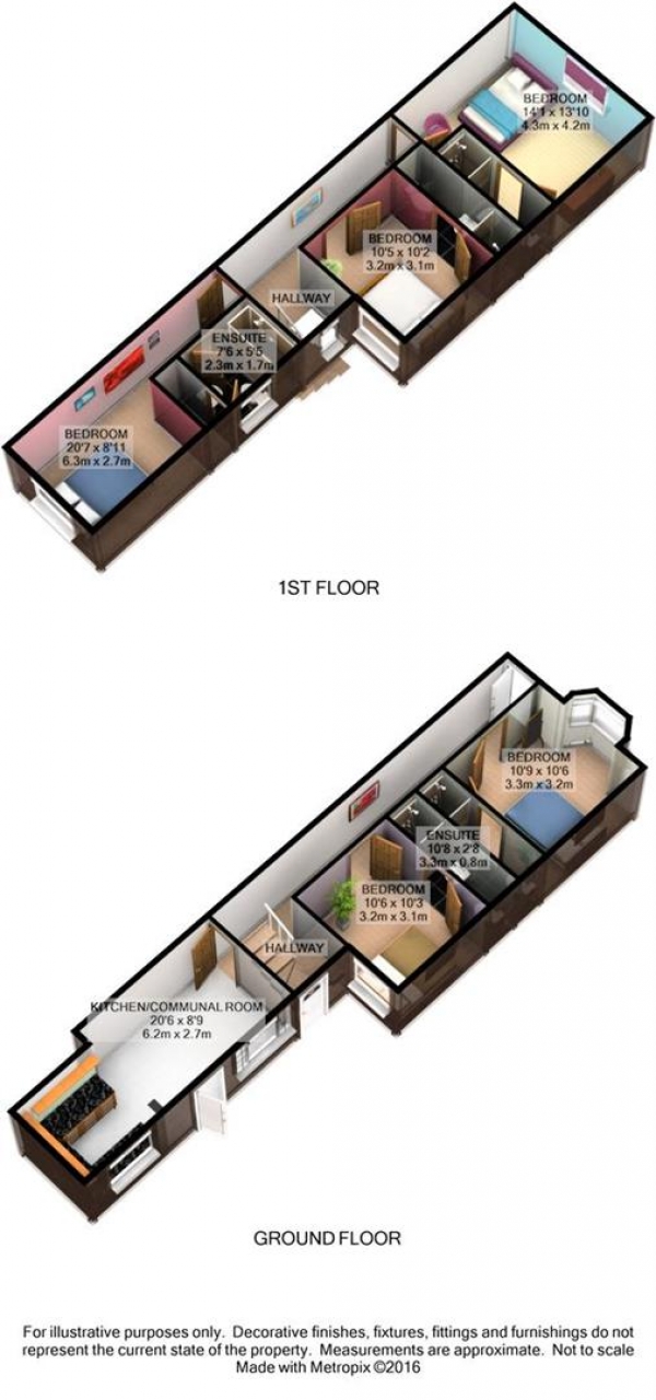 Floor Plan Image for 5 Bedroom Terraced House to Rent in FIVE BEDROOM, FIVE EN SUITES STUDENT HOUSE