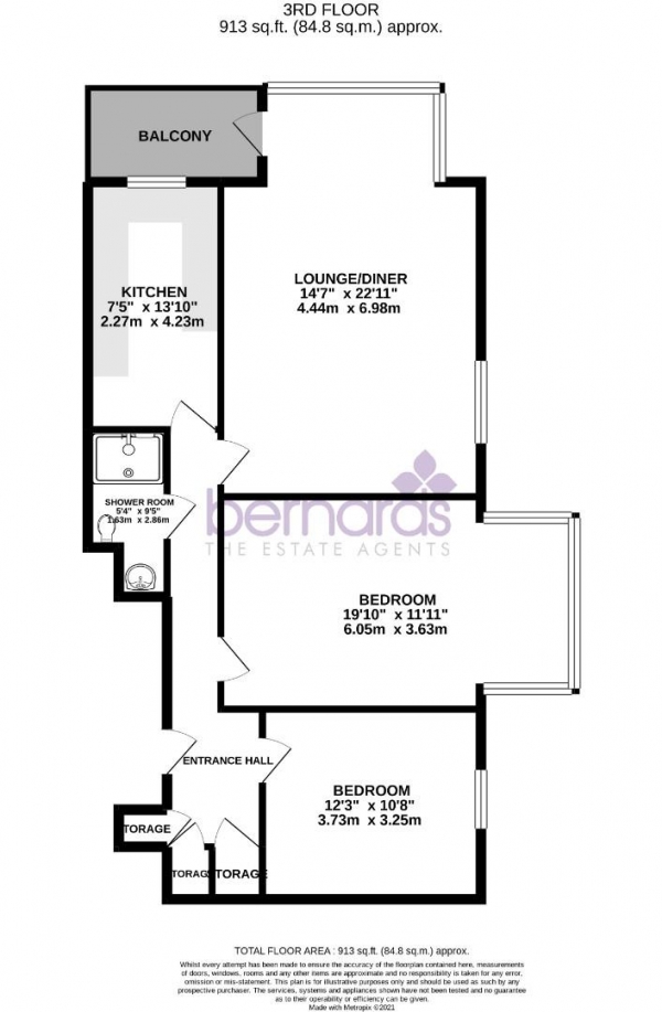 Floor Plan Image for 2 Bedroom Flat to Rent in South Parade, Southsea