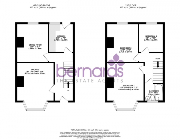 Floor Plan Image for 3 Bedroom Terraced House to Rent in Highland Road, Southsea