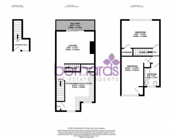 Floor Plan Image for 2 Bedroom Maisonette to Rent in Kent Street, Portsmouth