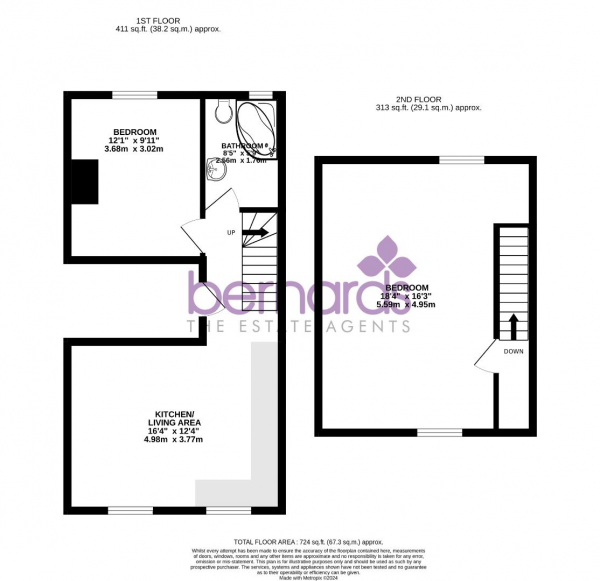 Floor Plan Image for 2 Bedroom Flat for Sale in Nelson Road, Southsea