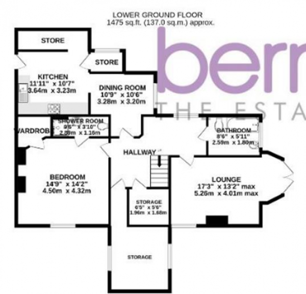 Floor Plan for 1 Bedroom Apartment to Rent in Queens Crescent, Southsea, PO5, 3HD - £254 pw | £1100 pcm
