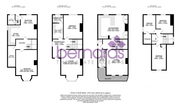 Floor Plan for 5 Bedroom Semi-Detached House for Sale in Clarendon Road, Southsea, PO5, 2ED -  &pound850,000