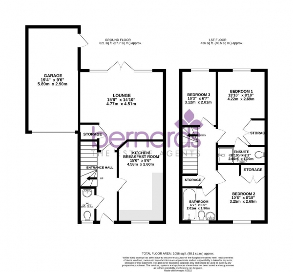 Floor Plan Image for 3 Bedroom Link Detached House to Rent in Church Way, Portsmouth