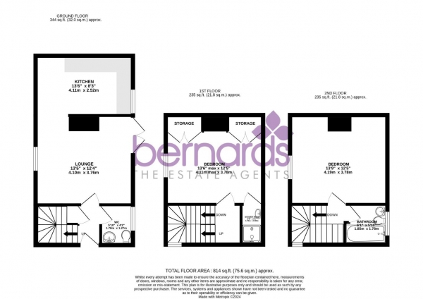 Floor Plan Image for 2 Bedroom Flat for Sale in Clarence Parade, Southsea