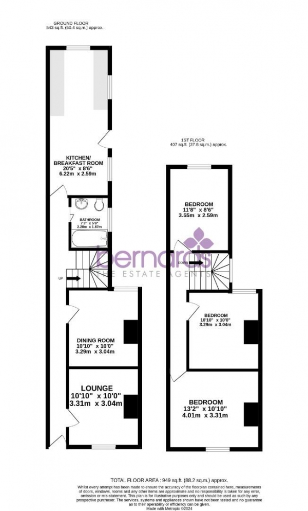 Floor Plan Image for 3 Bedroom End of Terrace House for Sale in Beatrice Road, Southsea