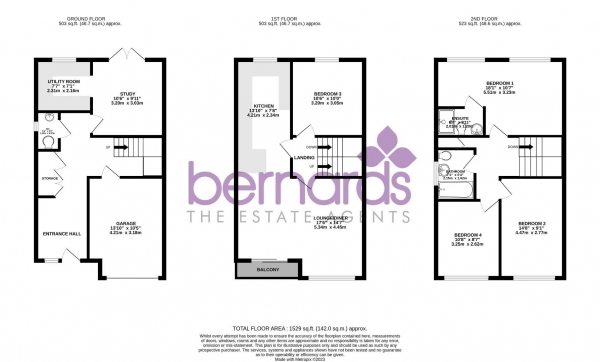 Floor Plan Image for 4 Bedroom Town House for Sale in Shaftesbury Road, Southsea