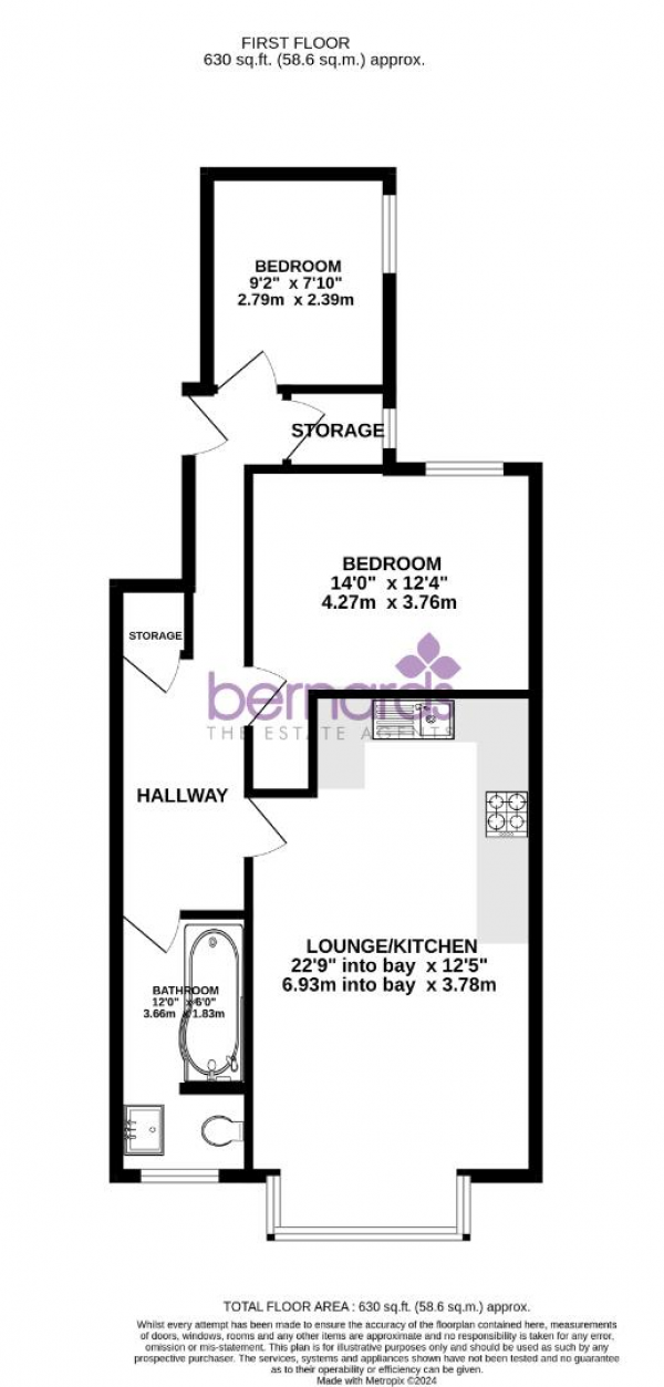 Floor Plan Image for 2 Bedroom Flat for Sale in St. Davids Road, Southsea