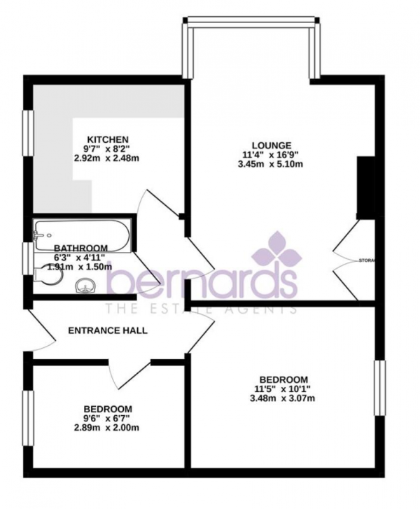 Floor Plan Image for 2 Bedroom Flat for Sale in Highland Road, Southsea