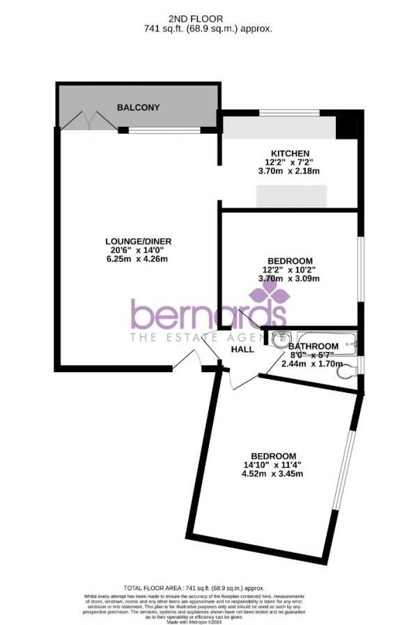 Floor Plan Image for 2 Bedroom Flat for Sale in Kent Road, Southsea