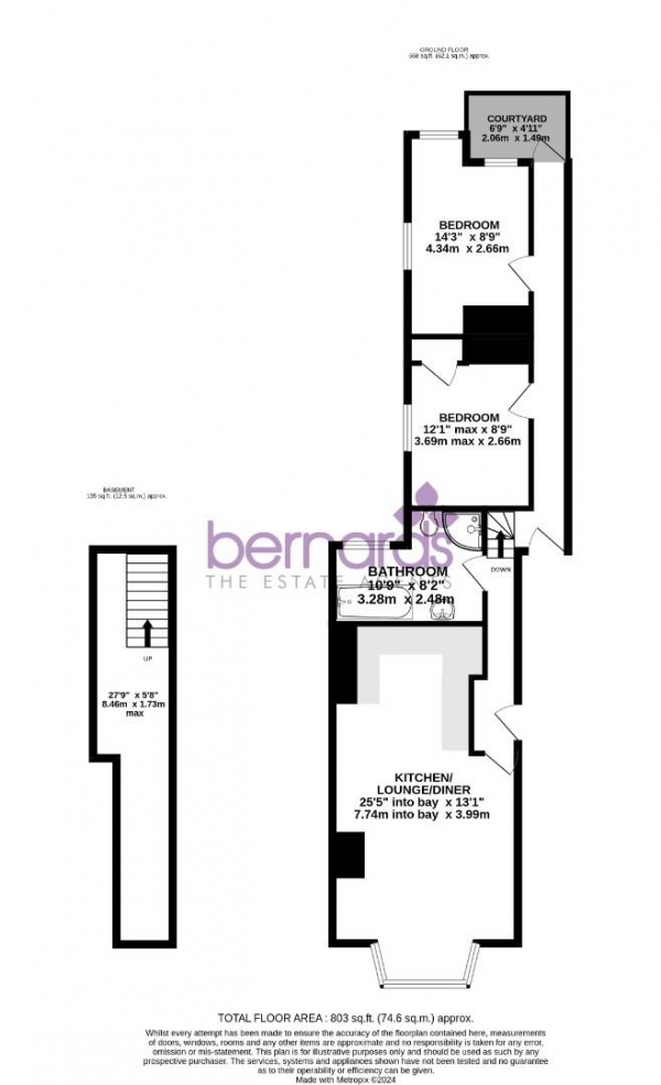 Floor Plan Image for 2 Bedroom Flat for Sale in Pelham Road, Southsea