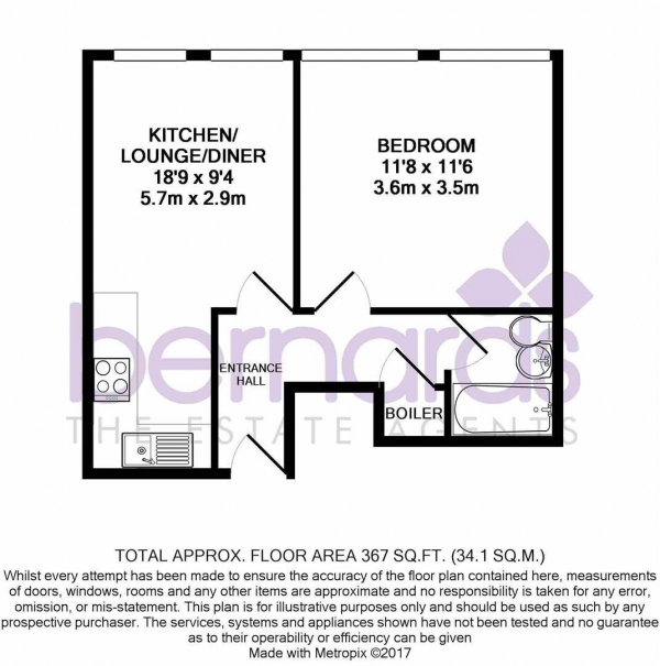 Floor Plan Image for 1 Bedroom Flat to Rent in Enterprise House, Isambard Brunel Road, Portsmouth