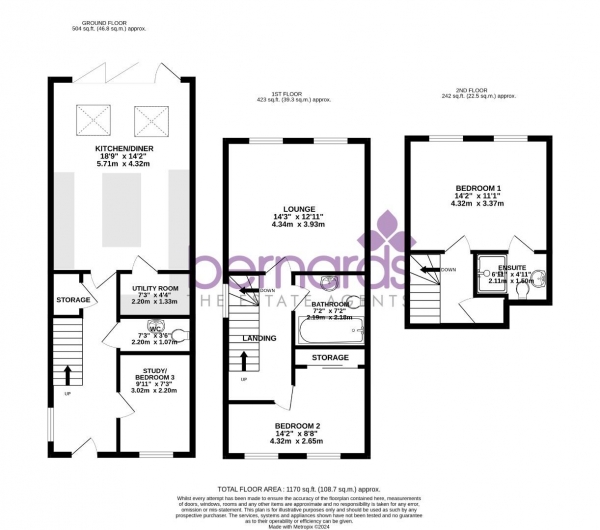 Floor Plan Image for 2 Bedroom Town House to Rent in Serpentine Road, Southsea