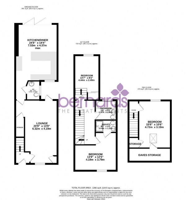 Floor Plan Image for 3 Bedroom Terraced House for Sale in Highland Road, Southsea