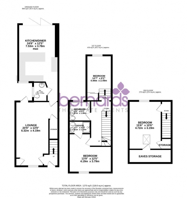 Floor Plan Image for 3 Bedroom Terraced House for Sale in Highland Road, Southsea