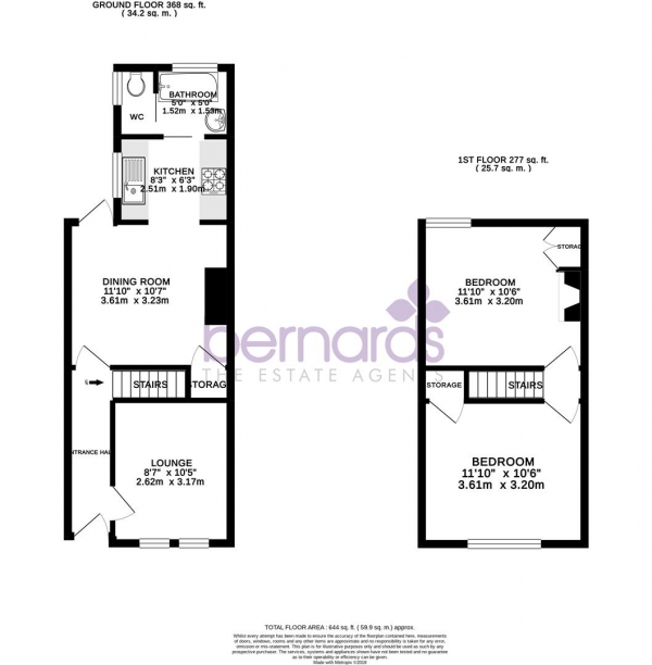 Floor Plan Image for 2 Bedroom Terraced House for Sale in Rosetta Road, Southsea