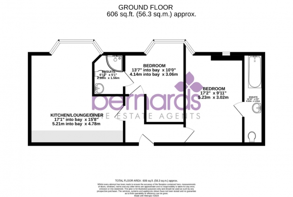 Floor Plan Image for 2 Bedroom Flat to Rent in Sandringham Apartments, Osborne Road, Southsea