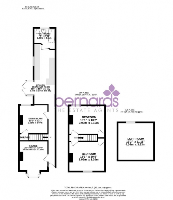 Floor Plan Image for 2 Bedroom Terraced House for Sale in Suffolk Road, Southsea