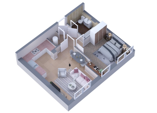 Floor Plan Image for 1 Bedroom Apartment to Rent in Brunel House, The Hard, Portsmouth