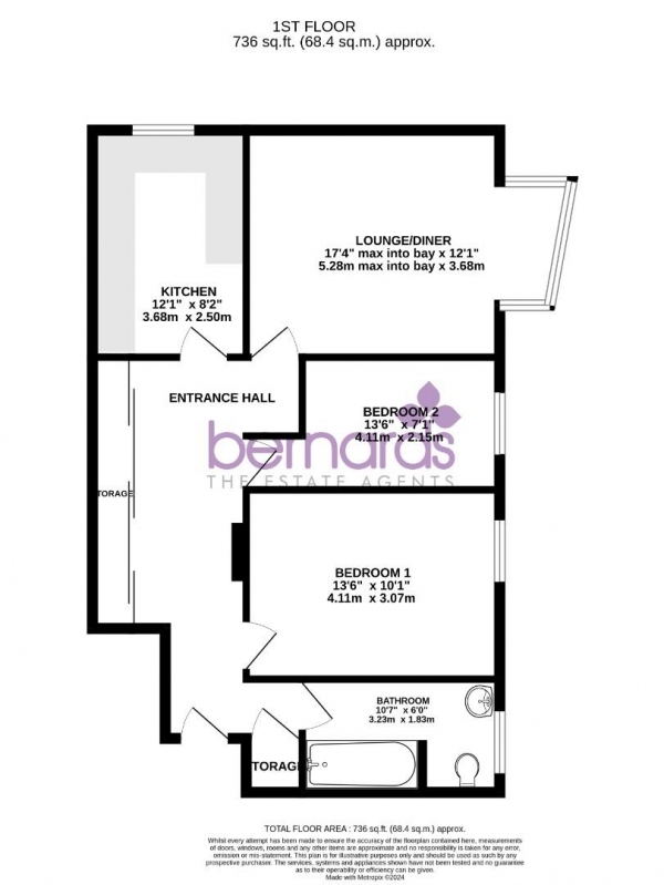 Floor Plan Image for 2 Bedroom Flat for Sale in Craneswater Park, Southsea