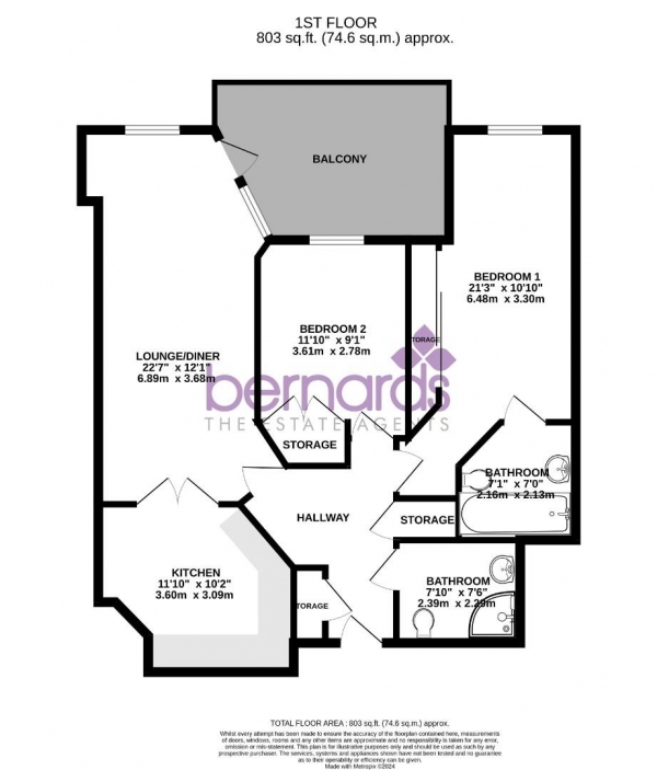 Floor Plan Image for 2 Bedroom Flat for Sale in Gunwharf Quays, Portsmouth