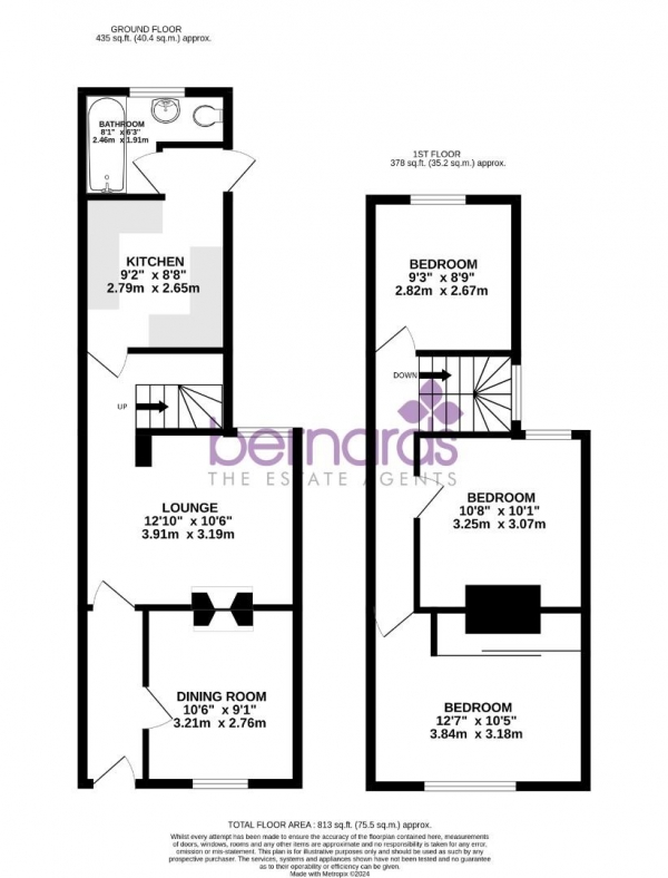 Floor Plan Image for 3 Bedroom Terraced House for Sale in Henderson Road, Southsea