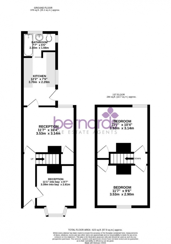 Floor Plan Image for 2 Bedroom Terraced House for Sale in Talbot Road, Southsea