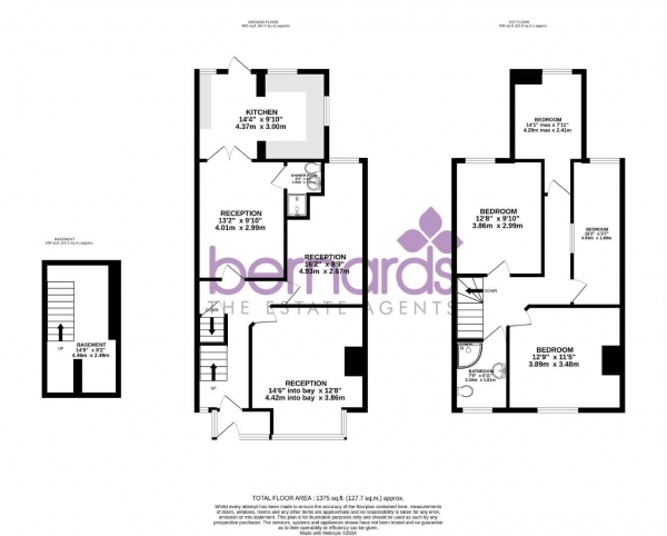 Floor Plan Image for 4 Bedroom Terraced House for Sale in Francis Avenue, Southsea