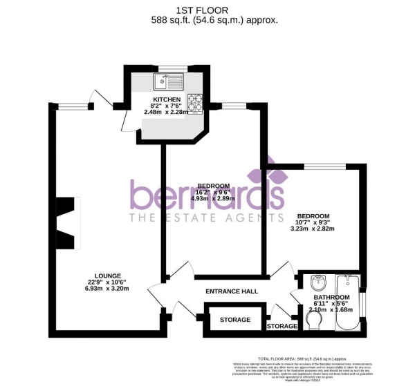 Floor Plan for 2 Bedroom Retirement Property for Sale in Alverstone Road, Southsea, PO4, 8GS -  &pound225,000