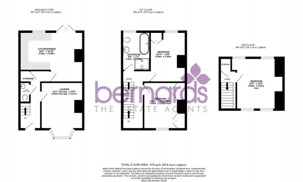 Floor Plan Image for 3 Bedroom Terraced House for Sale in Fordingbridge Road, Southsea