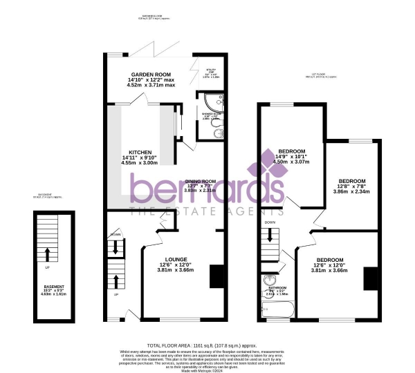 Floor Plan Image for 3 Bedroom End of Terrace House for Sale in Hunter Road, Southsea