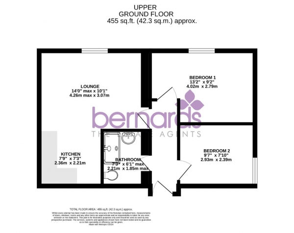 Floor Plan Image for 2 Bedroom Flat for Sale in South Parade, Southsea