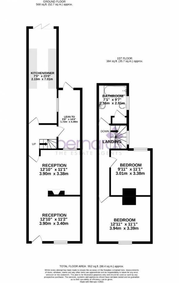 Floor Plan Image for 2 Bedroom Terraced House for Sale in Eldon Street, Southsea