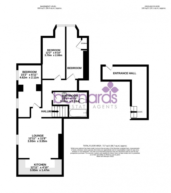 Floor Plan Image for 2 Bedroom Flat to Rent in St. Davids Road Southsea