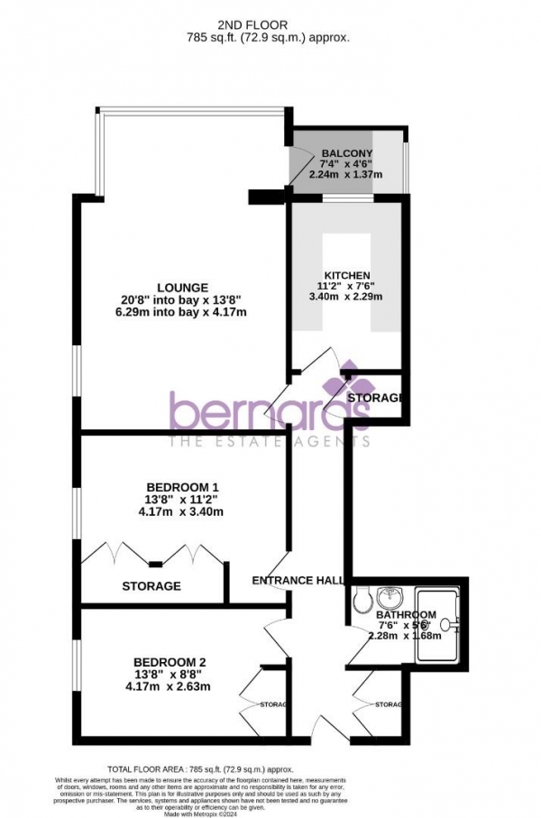 Floor Plan Image for 2 Bedroom Flat for Sale in Blount Road, Portsmouth