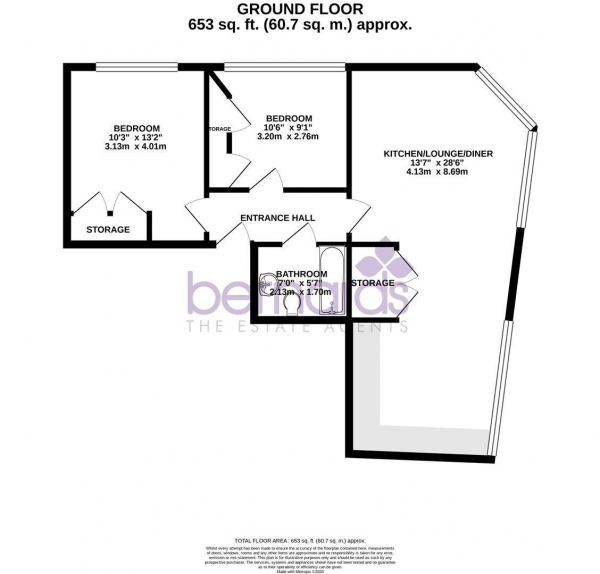 Floor Plan Image for 2 Bedroom Flat to Rent in Quay House, Broad Street, Portsmouth