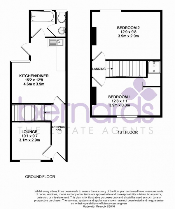 Floor Plan Image for 2 Bedroom End of Terrace House for Sale in Owen Street Southsea Hampshire