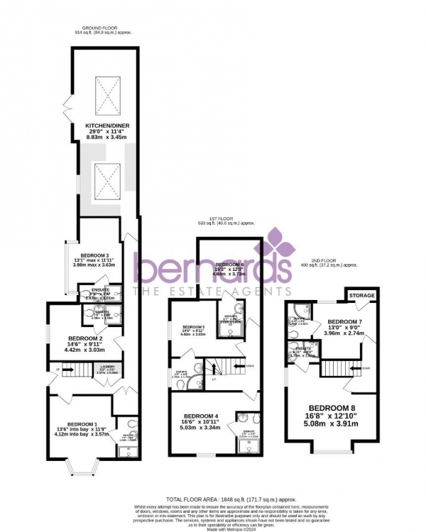 Floor Plan Image for 1 Bedroom House Share to Rent in Oliver Road, Southsea