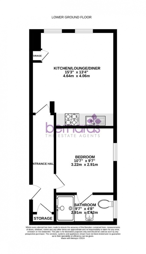 Floor Plan Image for 1 Bedroom Flat to Rent in Mary Rose Court, South Parade, Southsea