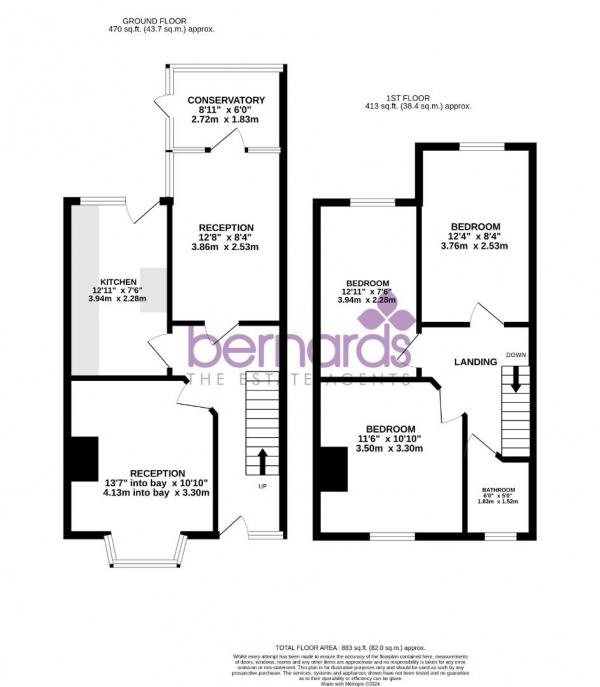 Floor Plan Image for 3 Bedroom Terraced House for Sale in Tredegar Road, Southsea