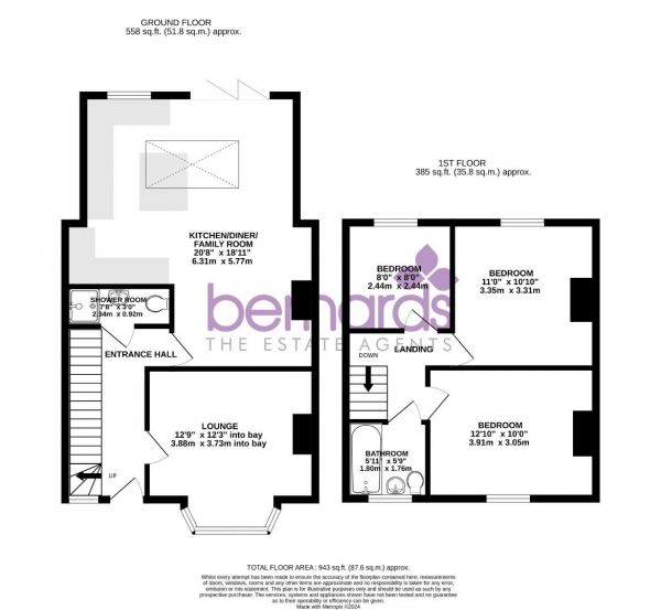 Floor Plan Image for 3 Bedroom Terraced House for Sale in Bath Road, Southsea